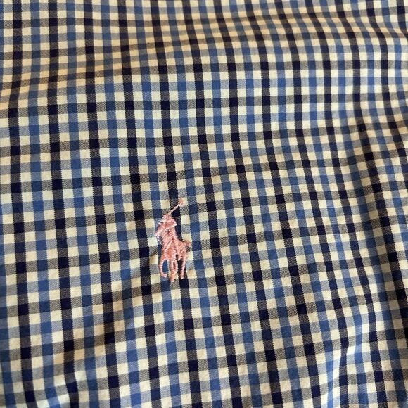Ralph Lauren Custom Fit Men’s Button Down Shirt. XL. Long Sleeve. Blue Plaid - Picture 3 of 11